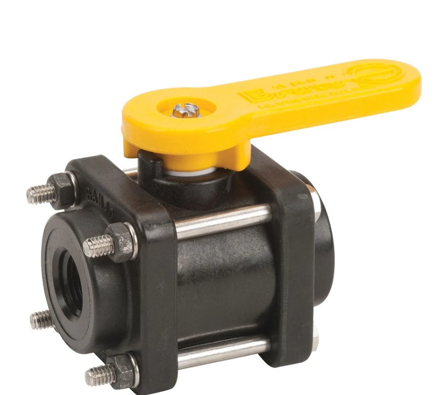 Banjo 1/2" - 2" in PP Full Port Ball Valve 4-Bolt Design