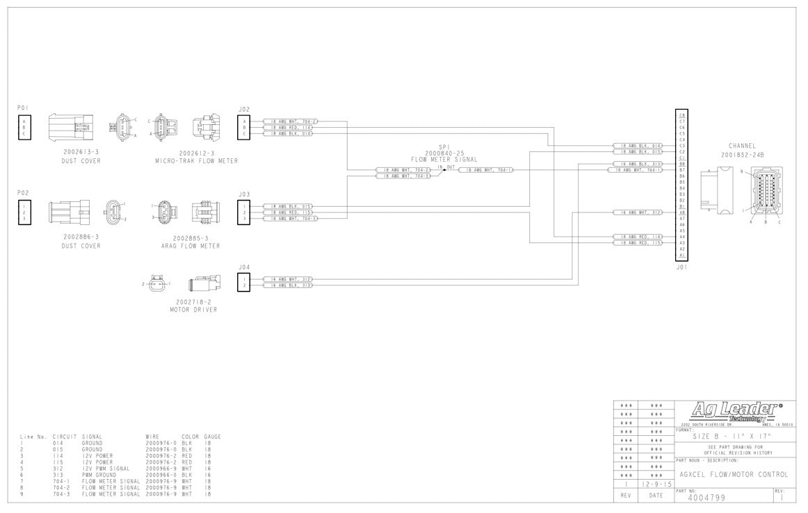 CABLE - AGXCEL FLOW METER/MOTOR DRIVER (6FT)