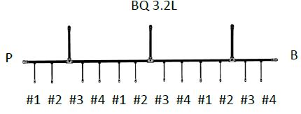 BQS3.3R, detection sensor harness, Quadro, 1300mm, 3 mtr