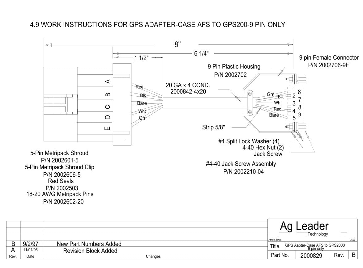 GPS Adapter - Case AFS to GPS2000 - 9 pin only